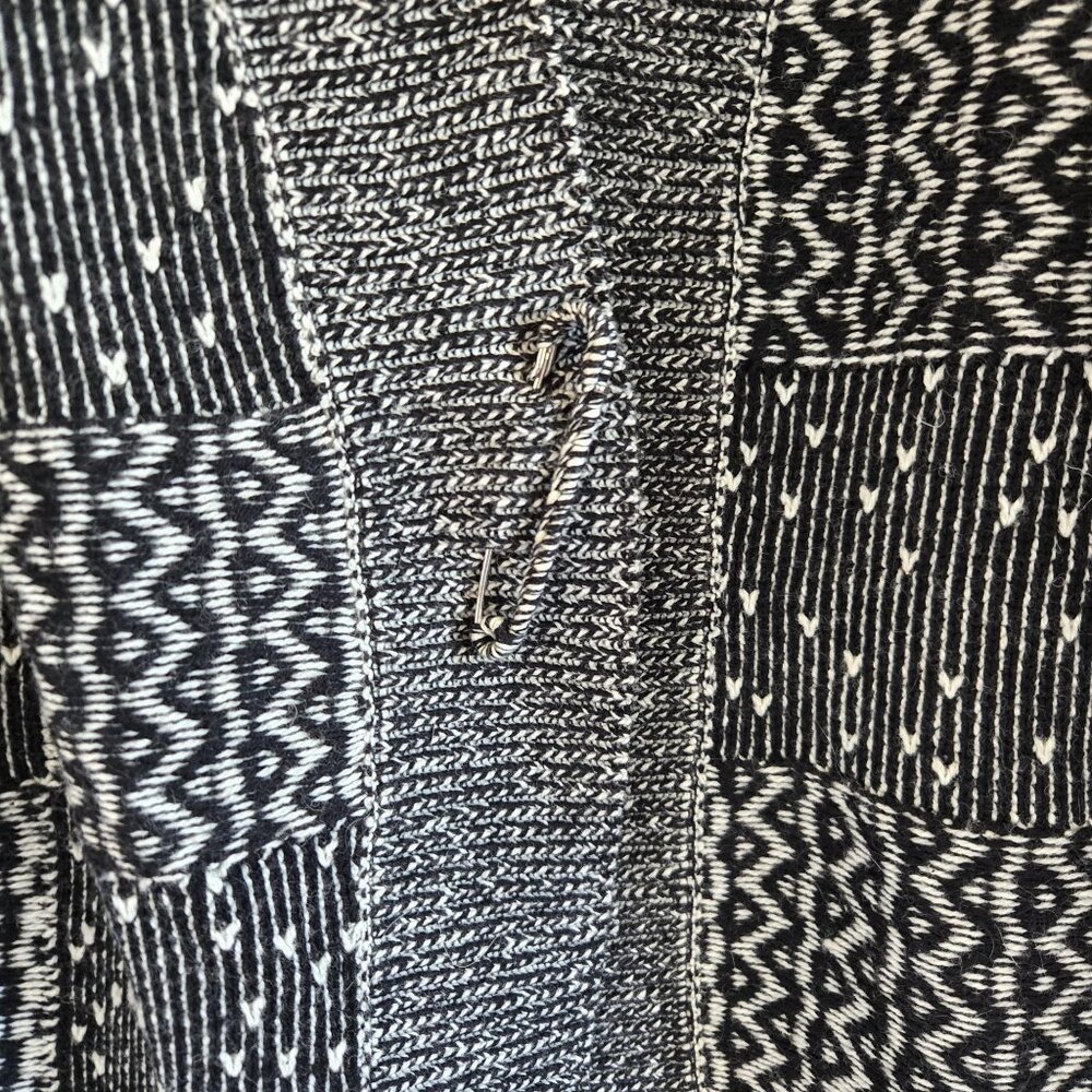 J. Jill Womens Black & White Patchwork Open Front Long Cardigan Sweater Large - Picture 5 of 15